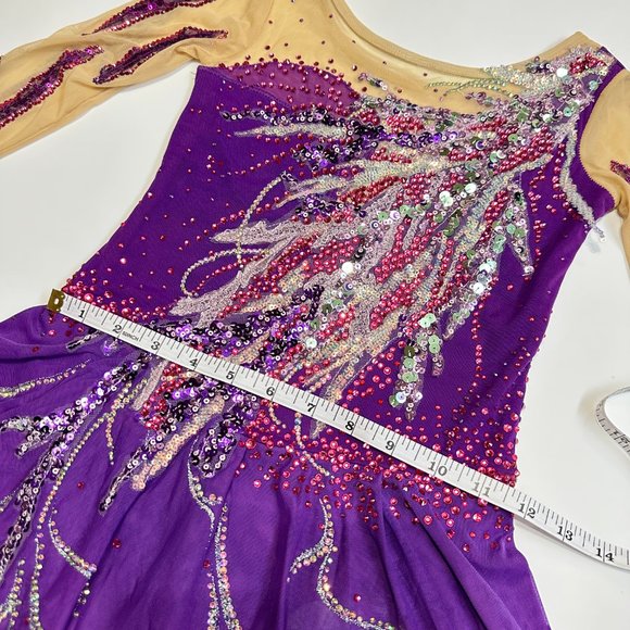 New Figure Skating Dress Size 10 (5~8T) with Hair Scrunchies (120~130cm) - Picture 12 of 14